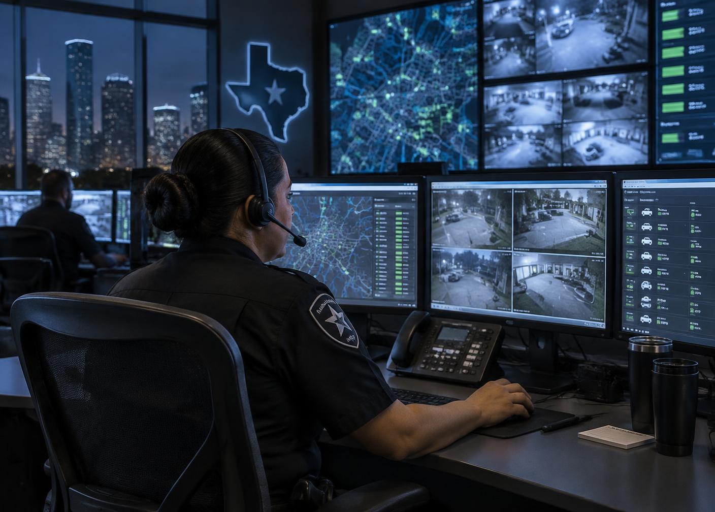 Security dispatch specialists monitoring field operations