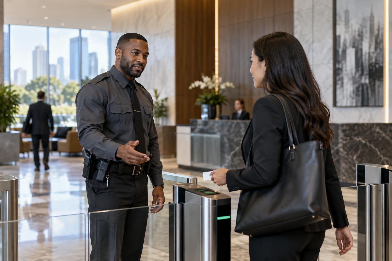 Commercial & Office Security in Houston, TX — VantagePro Security officer on assignment