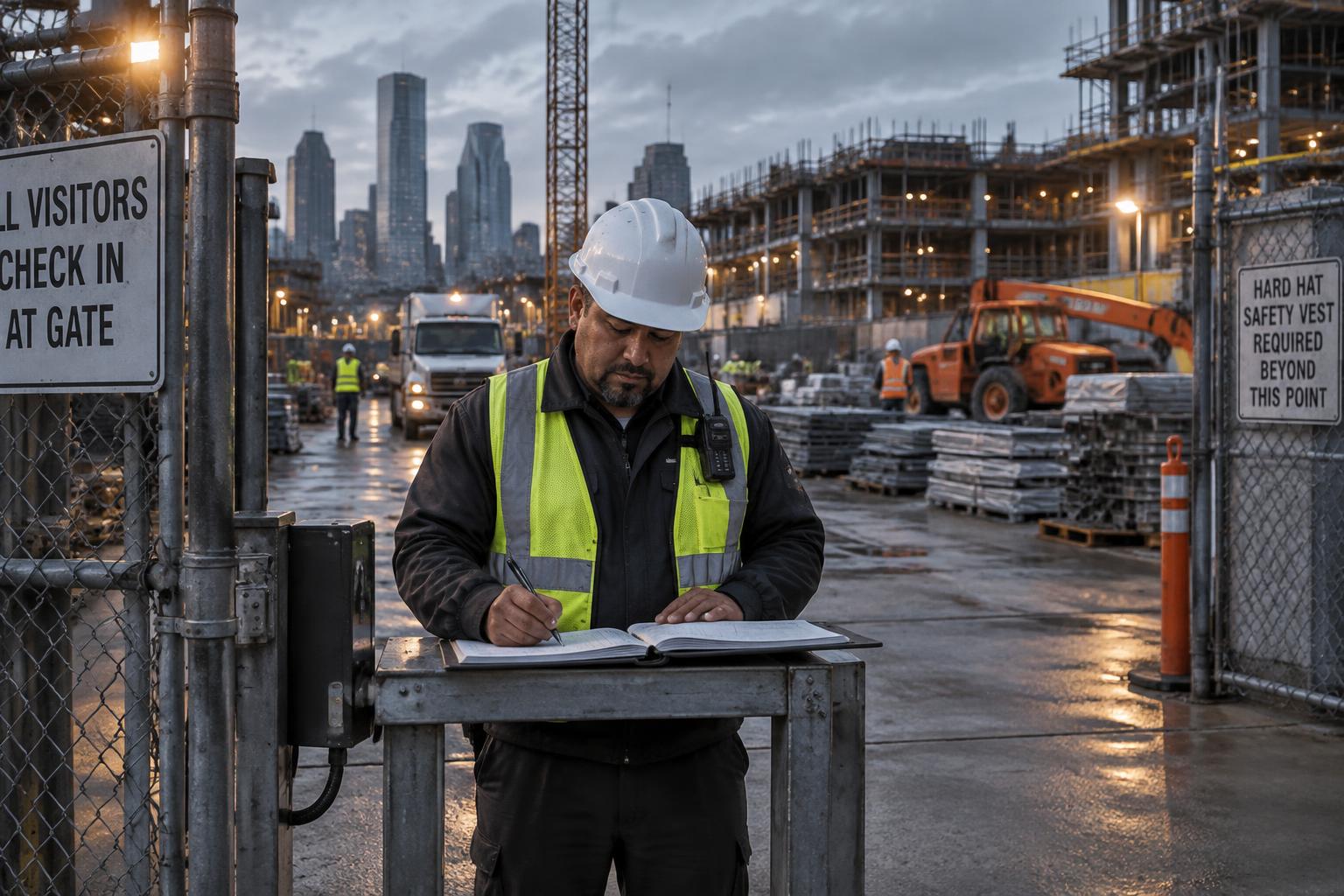 Industrial & Construction Site Security in Houston, TX — VantagePro Security officer on assignment