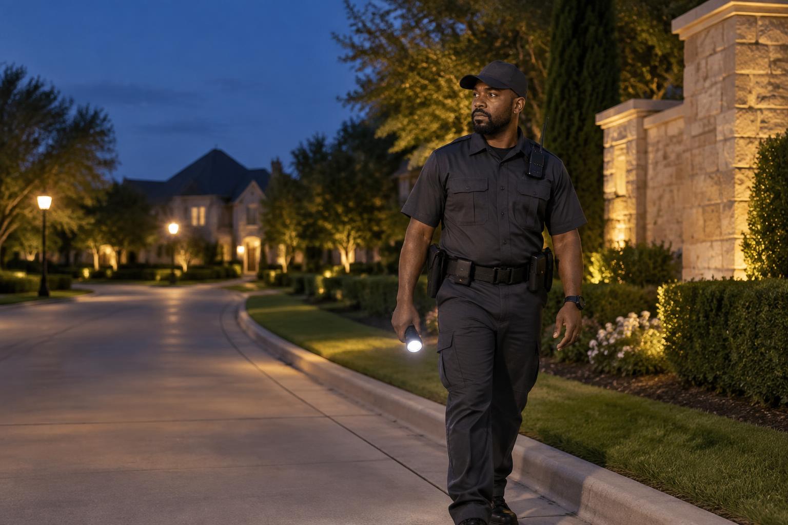Residential & HOA Security in Houston, TX — VantagePro Security officer on assignment